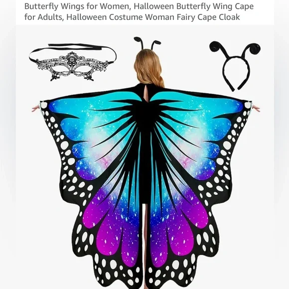 Butterfly Wings Costume with Headband - Picture 1 of 1